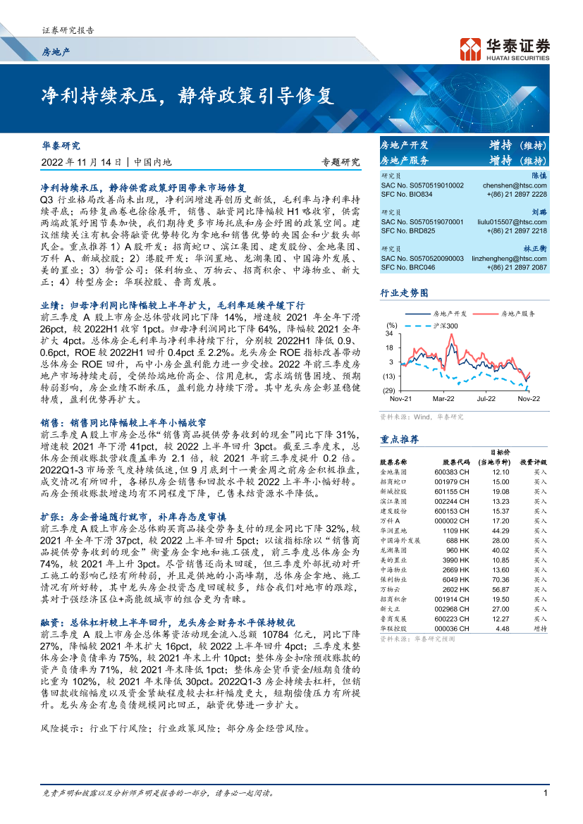 房地产行业： 净利持续承压，静待政策引导修复-20221114-华泰证券-23页房地产行业： 净利持续承压，静待政策引导修复-20221114-华泰证券-23页_1.png